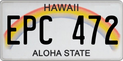 HI license plate EPC472