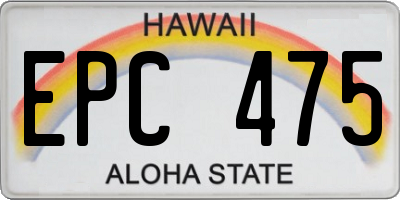 HI license plate EPC475