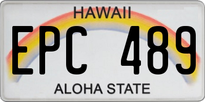 HI license plate EPC489