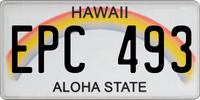 HI license plate EPC493
