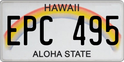 HI license plate EPC495