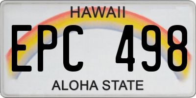 HI license plate EPC498
