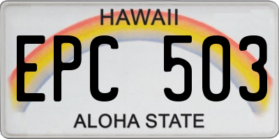 HI license plate EPC503