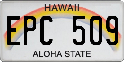 HI license plate EPC509