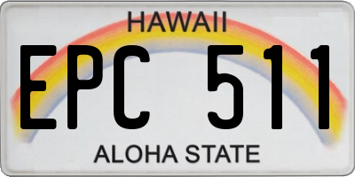 HI license plate EPC511