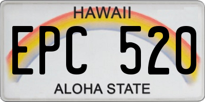 HI license plate EPC520