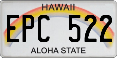 HI license plate EPC522