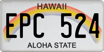 HI license plate EPC524