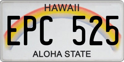 HI license plate EPC525