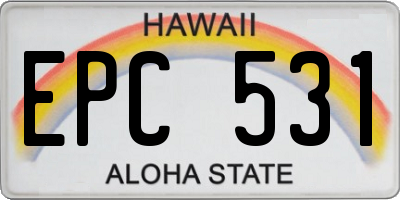 HI license plate EPC531