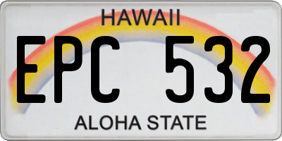 HI license plate EPC532