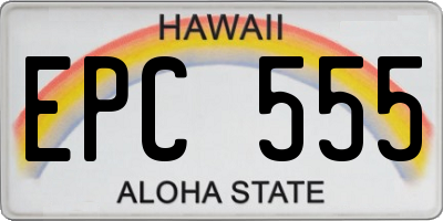 HI license plate EPC555
