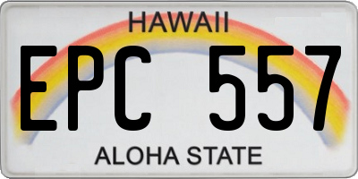 HI license plate EPC557