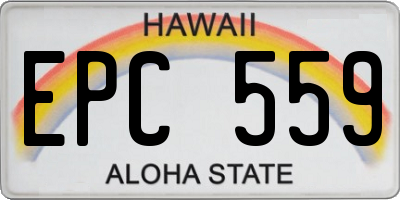HI license plate EPC559