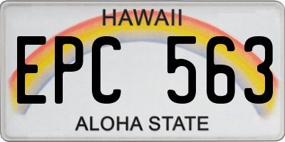 HI license plate EPC563