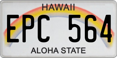 HI license plate EPC564