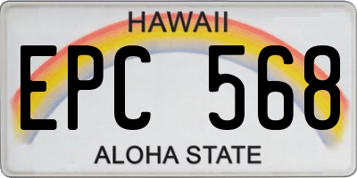 HI license plate EPC568