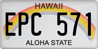 HI license plate EPC571