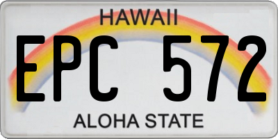HI license plate EPC572
