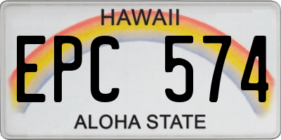 HI license plate EPC574
