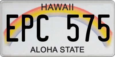 HI license plate EPC575