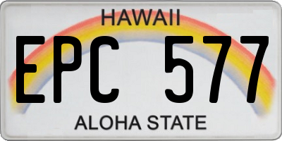 HI license plate EPC577