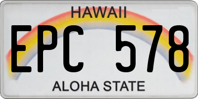 HI license plate EPC578