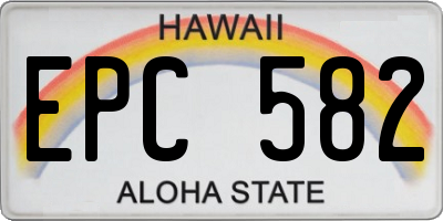 HI license plate EPC582