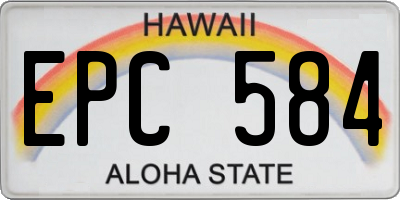 HI license plate EPC584