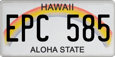 HI license plate EPC585
