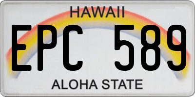 HI license plate EPC589