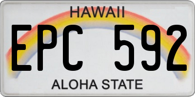 HI license plate EPC592