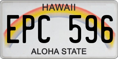 HI license plate EPC596