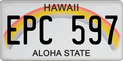HI license plate EPC597
