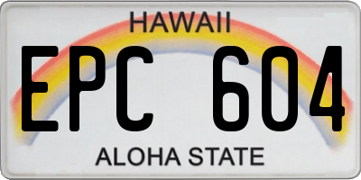 HI license plate EPC604