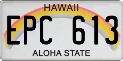 HI license plate EPC613