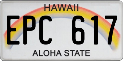 HI license plate EPC617