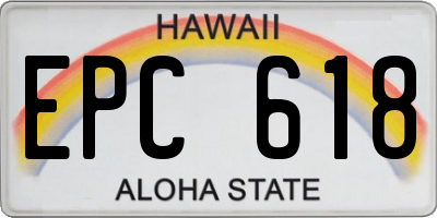 HI license plate EPC618