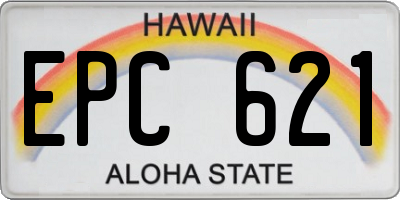 HI license plate EPC621