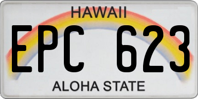 HI license plate EPC623