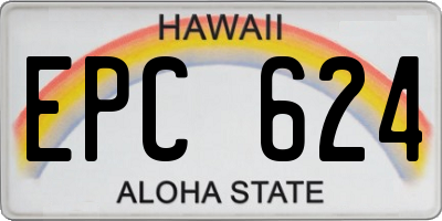 HI license plate EPC624