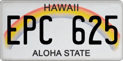 HI license plate EPC625