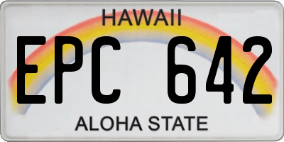 HI license plate EPC642