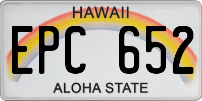 HI license plate EPC652