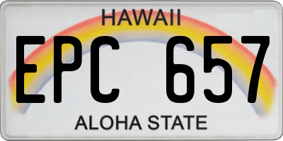 HI license plate EPC657