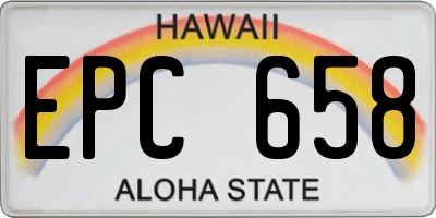 HI license plate EPC658