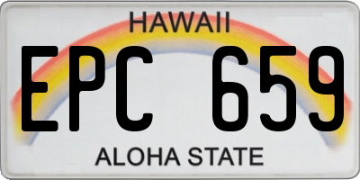 HI license plate EPC659