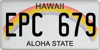 HI license plate EPC679