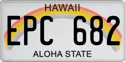 HI license plate EPC682