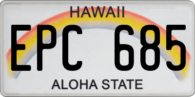 HI license plate EPC685